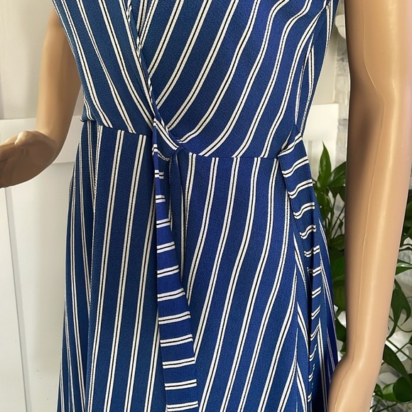 Monteau Striped Wrap Dress Sz M - Picture 7 of 10